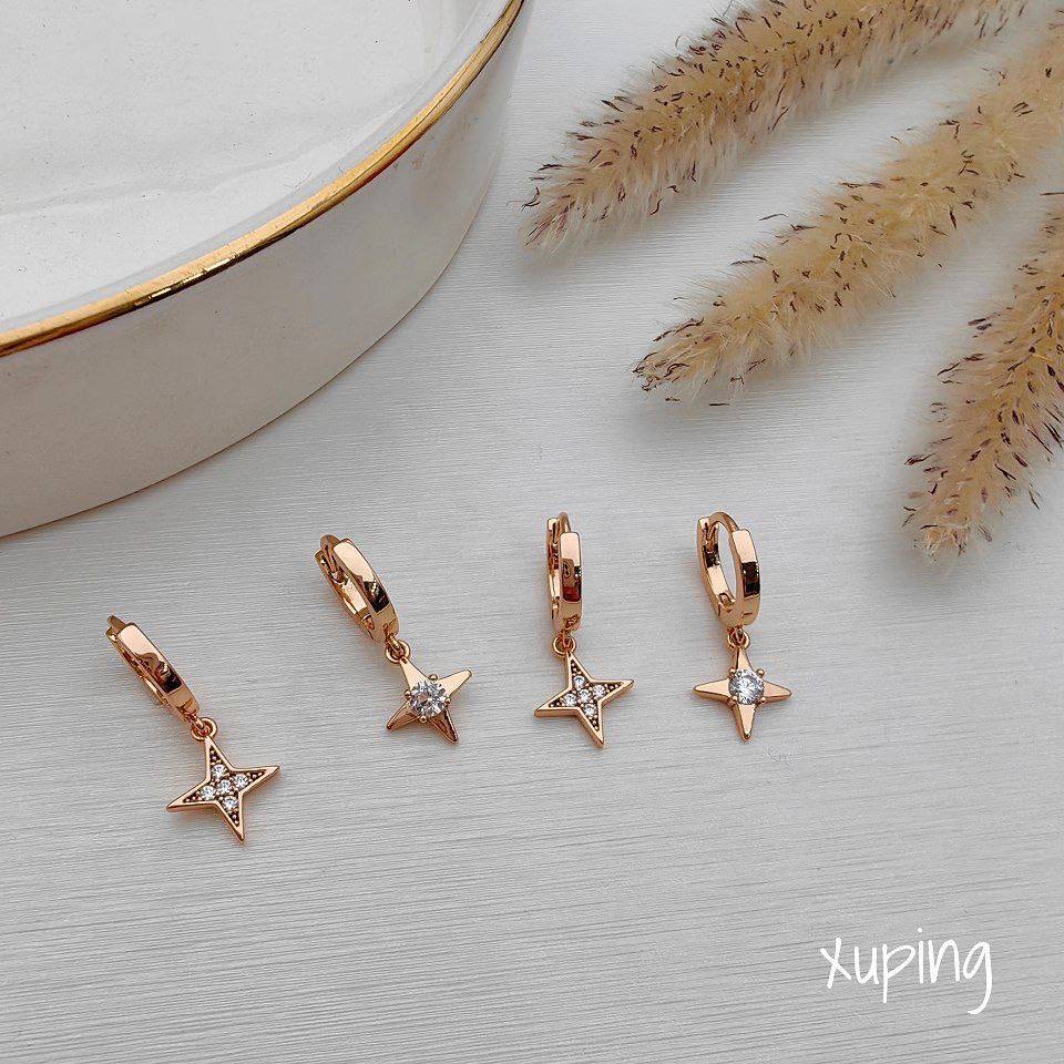 گوشواره برند ژوپینگ ضدحساسیت رنگ ثابت آبکاری طلا