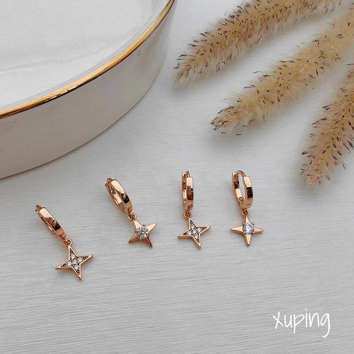 گوشواره برند ژوپینگ ضدحساسیت رنگ ثابت آبکاری طلا