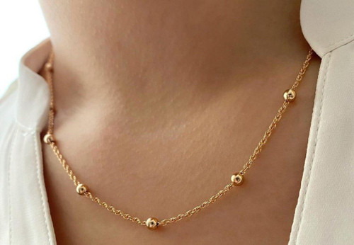 زنجیر زنانه برندژوپینگضدحساسیت رنگ ثابت آبکاری طلا