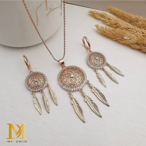 نیم ست زنانه برند دریم رنگ ثابت آبکاری طلا