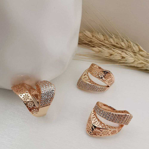 انگشتر زنانهبرند ژوپینگ ضدحساسیت بارنگی ثابت وآبکاری طلا