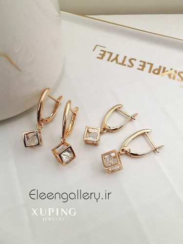 گوشواره زنانه مکعبی برند ژوپینگ